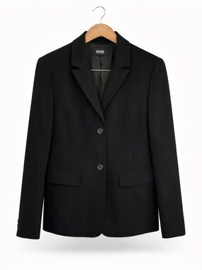 Hugo Boss womens Blazer Black Wool Blazer Size 8 suit jacket